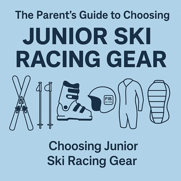 Graphic showing common ski racing equipment