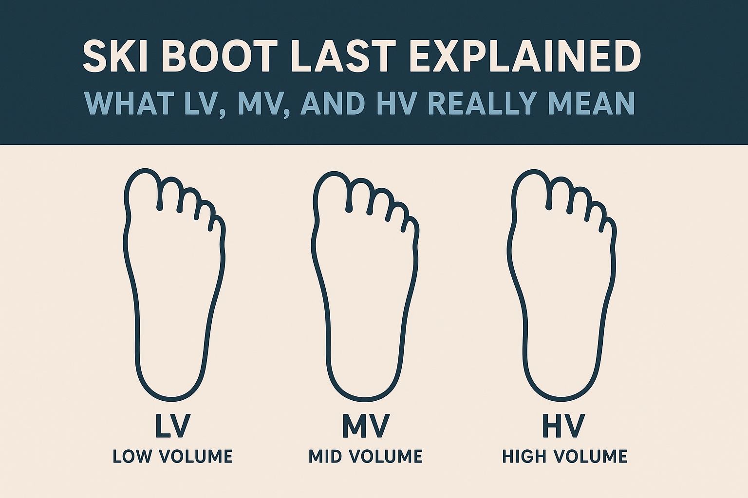 Visual showing ski boot volume with foot width