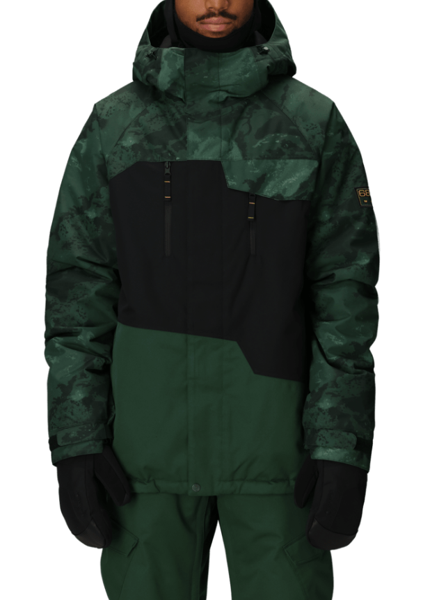 686 Men's Geo Insulated Jacket Moss Green Colorblock