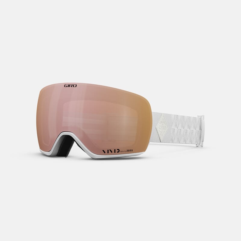 category 2 ski goggles Giro Article II Snow Goggles, White Bliss / Vivid Rose Gold