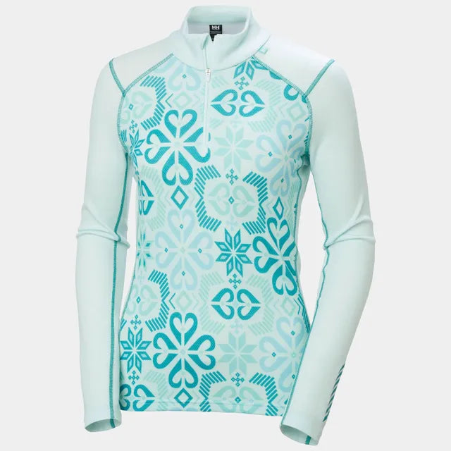 Helly Hansen Women's LIFA Merino Midweight Graphic Half-Zip Base Layer Icicle Nord