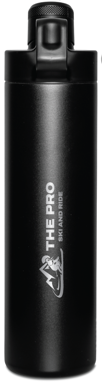 MiiR Chug Bottle Black The Pro Ski and Ride Logo