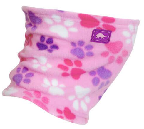 Turtle Fur Kids Playful Prints Fleece Single-Layer Neck Warmer Pink Paws
