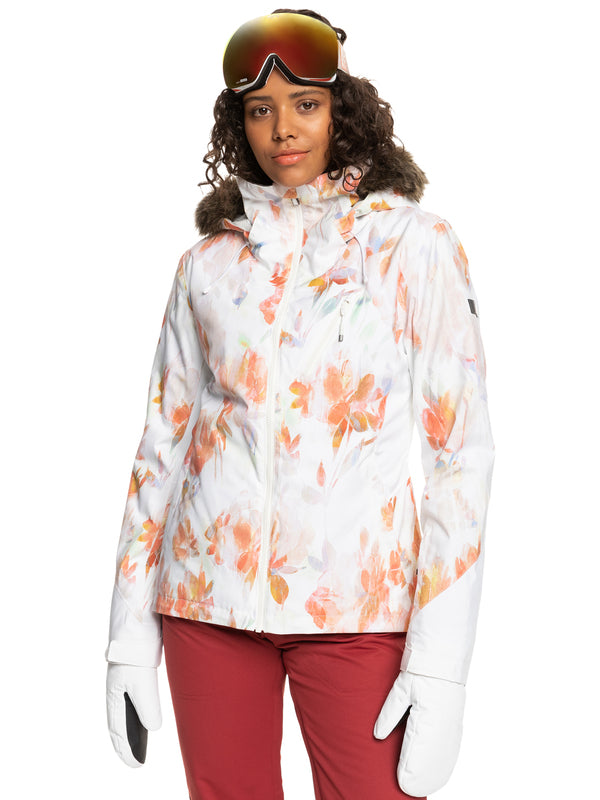 Roxy Jet Ski Premium Insulated Snow Jacket Bright White Tenderness