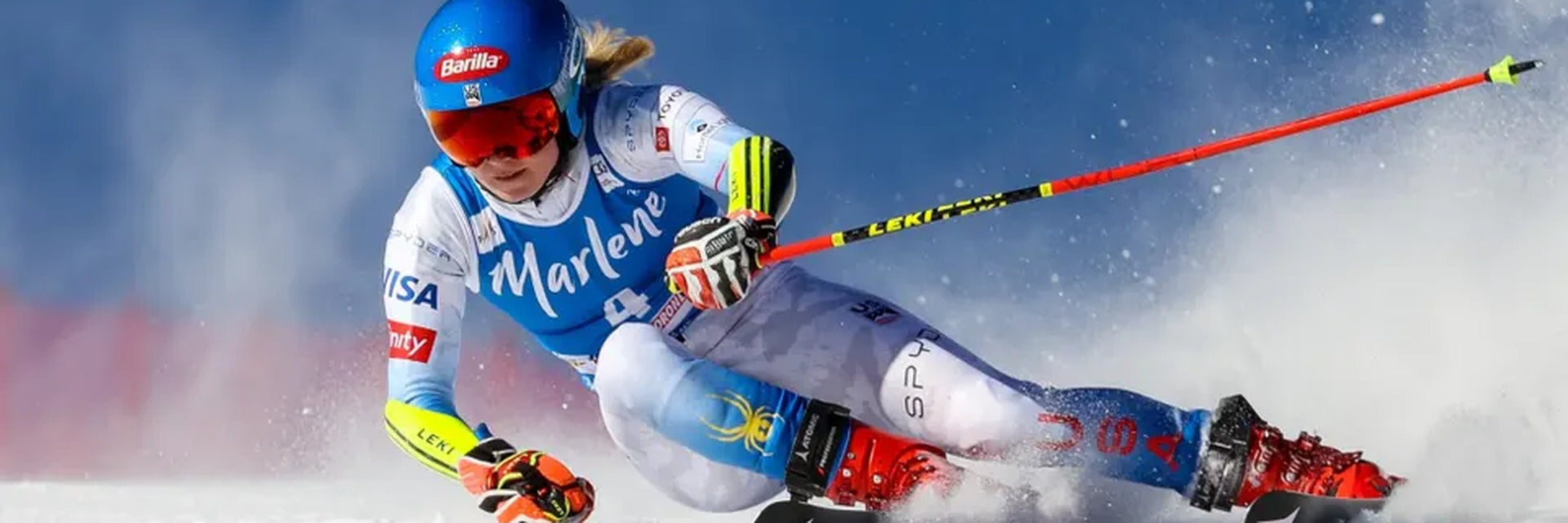 Male skier racing on Head skis and boots in the Olympics