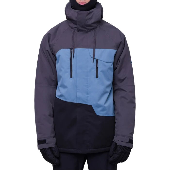 686 Men's Geo Insulated Jacket Charcoal Blue Black