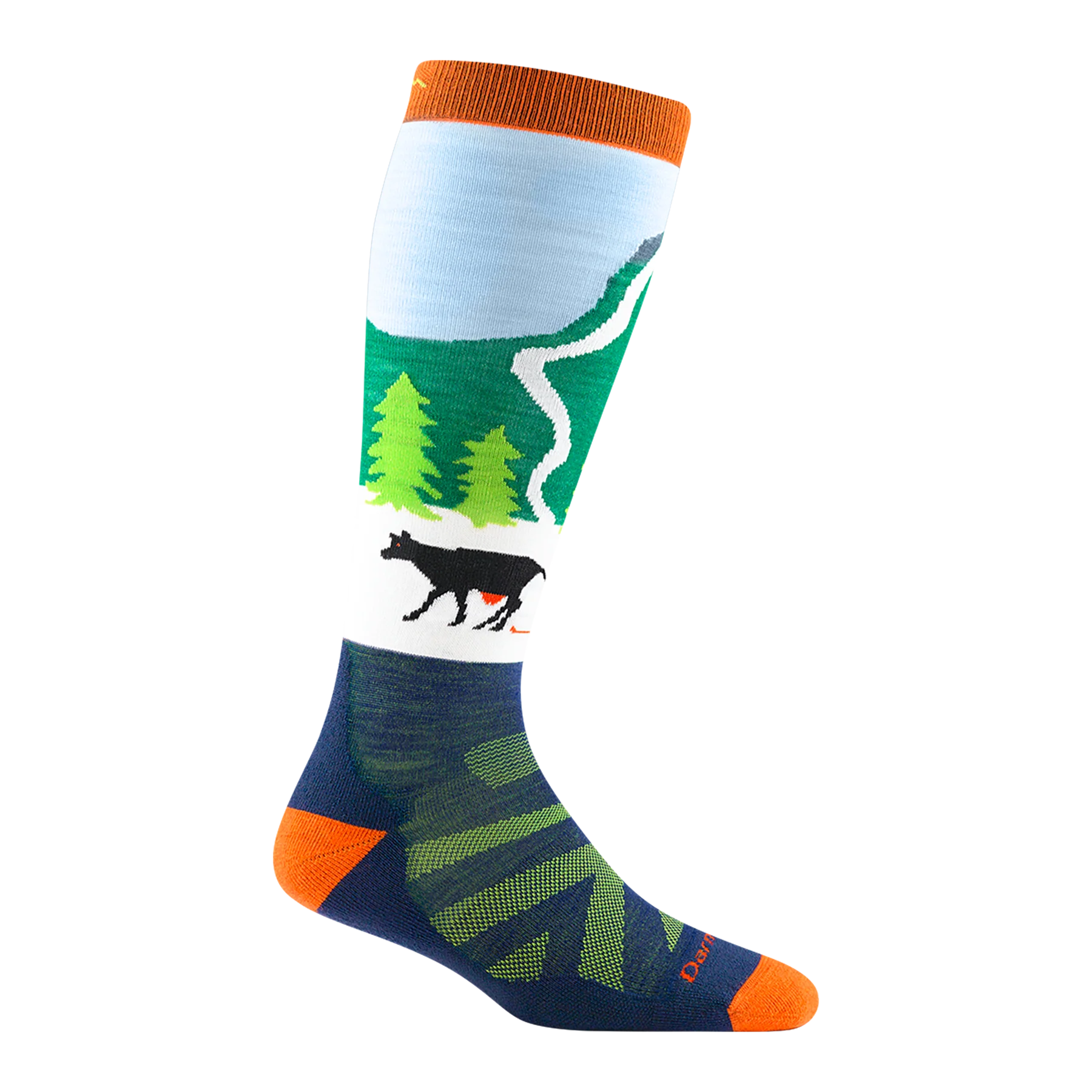 Darn Tough Kids Pow Cow Over-the-Calf Midweight Ski & Snowboard Sock