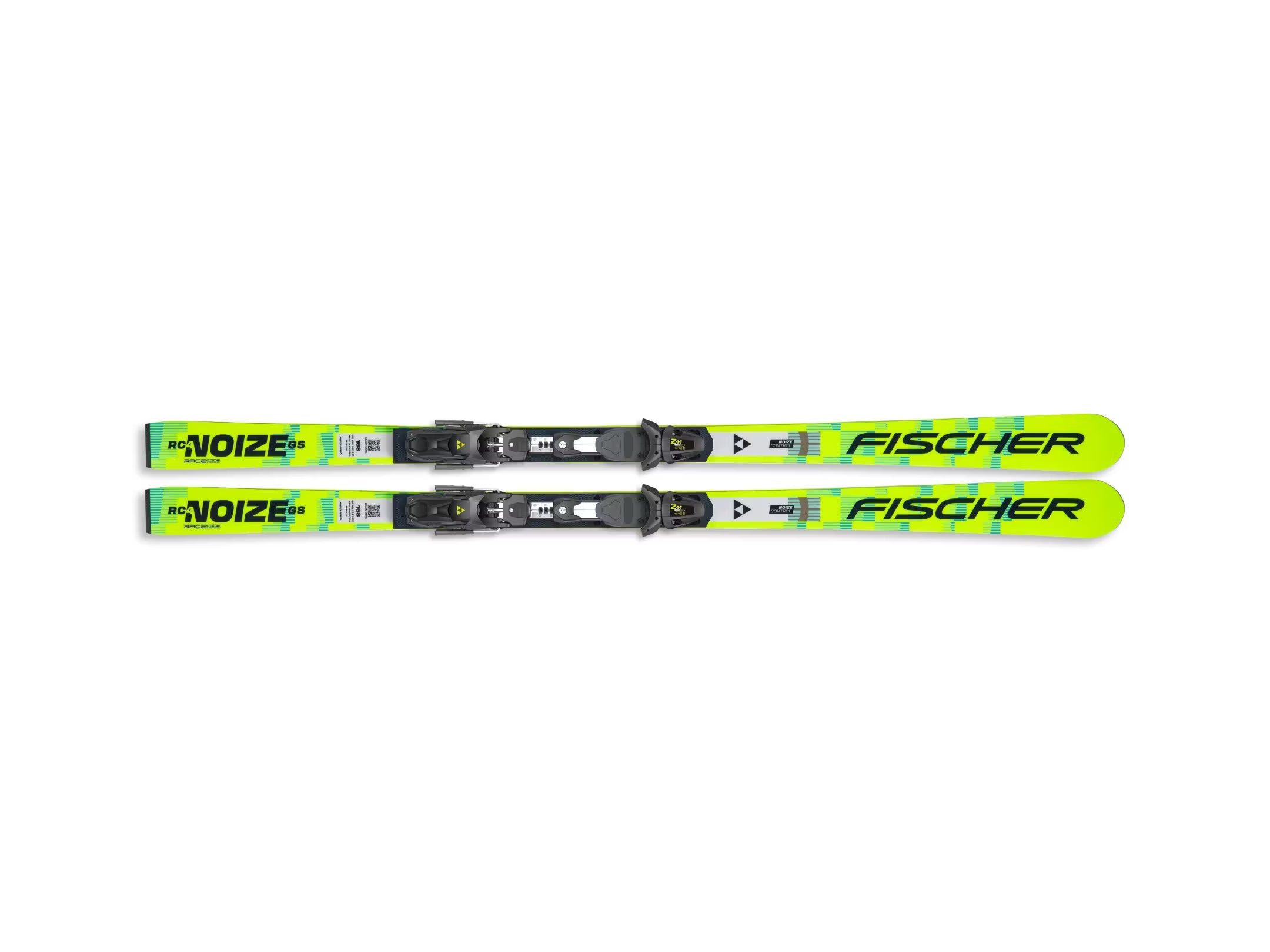 Fischer RC4 Noize GS Jr M Plate Skis 2026 Mounted with bindings.