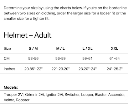 Sweet Protection Volata 2VI Mips Race Helmet Size GuideSweet Protection 2Vi SL Mips  Size Guide