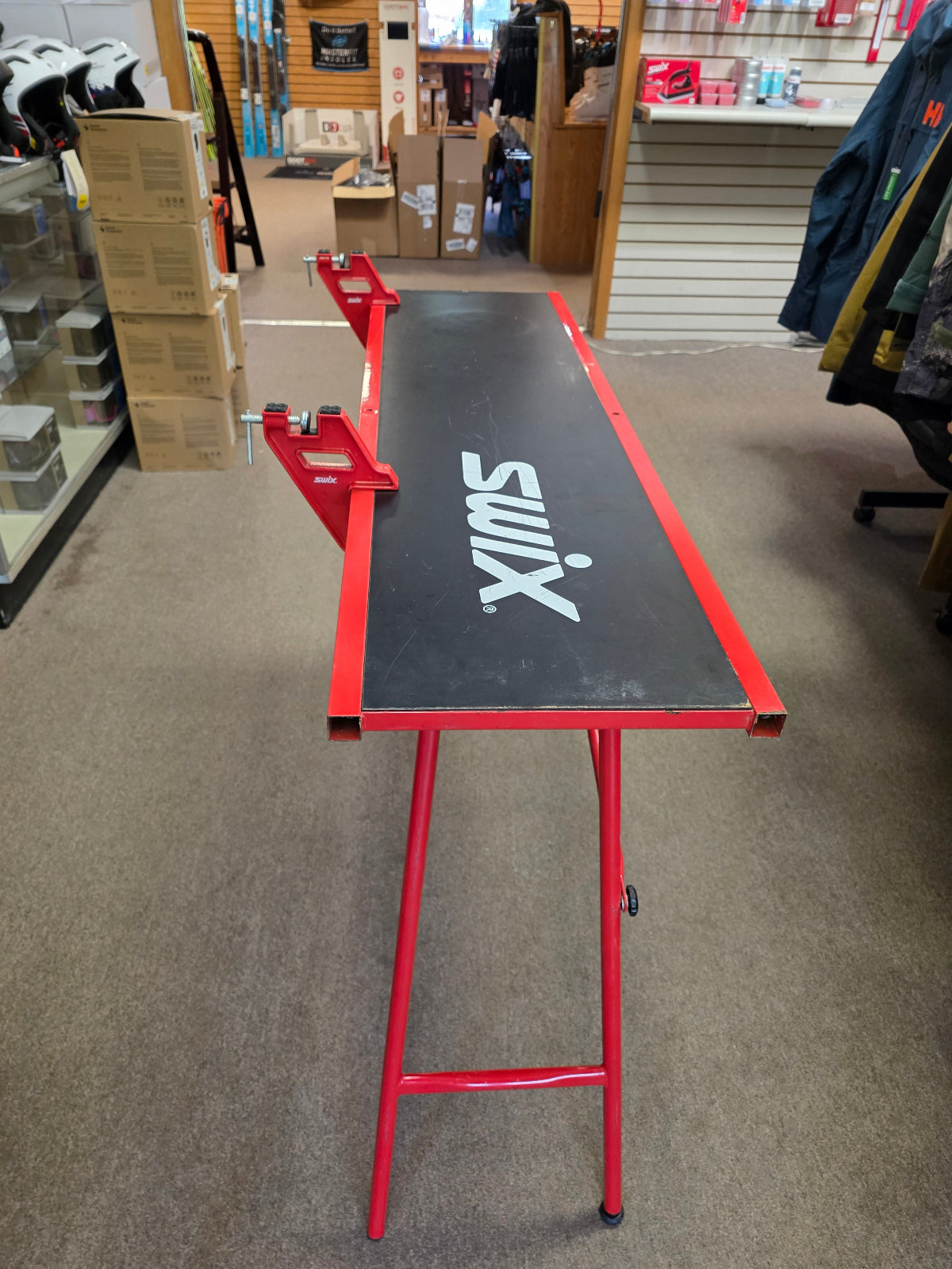 Swix Ski Tuning Vises on Table
