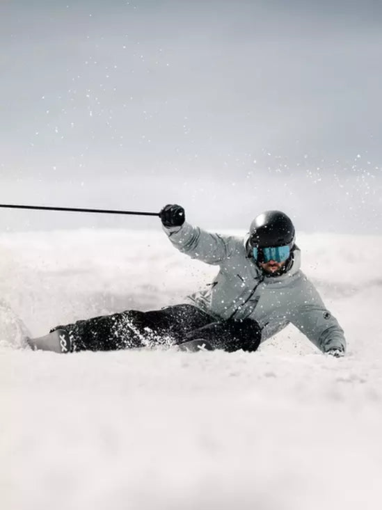 Volkl Mantra M7 Skis 2026 Skier on soft snow