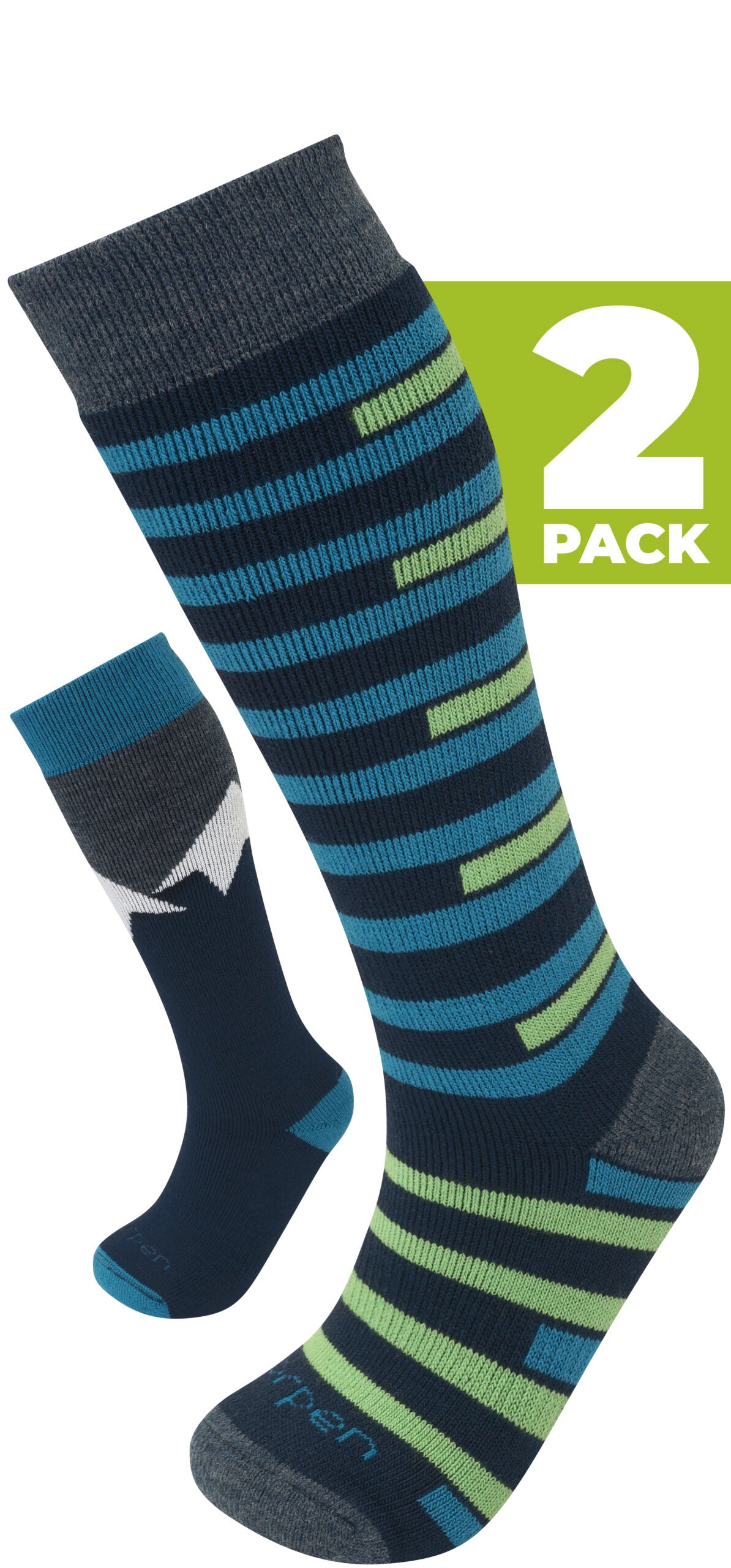 Lorpen Kids 2-Pack Ski Socks Blue