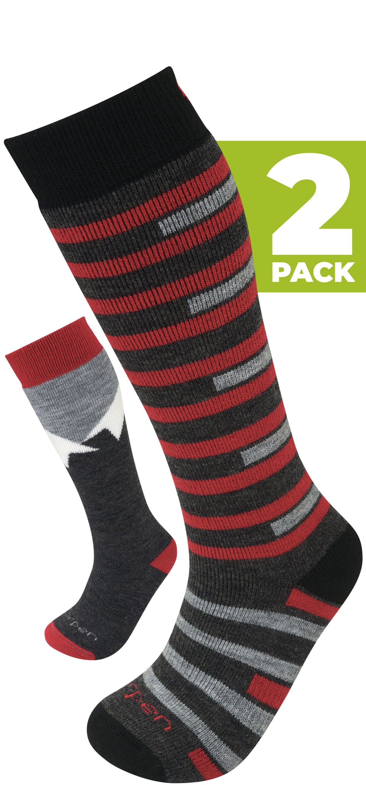 Lorpen Kids 2-Pack Ski Socks Grey