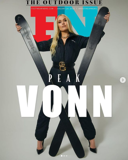 Lindsey Vonn Footwear News Cover